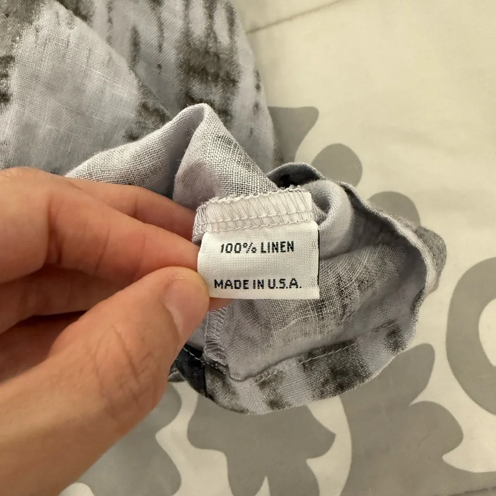 Bryn Walker Tie Dye Lagenlook 100% Linen Fran Top w/ Ruffle Sleeves Medium - Picture 4 of 7